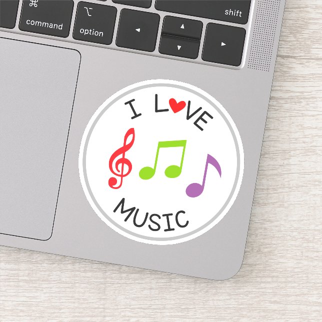 I Liebe Music School Die Cut Sticker Decal (Detail)