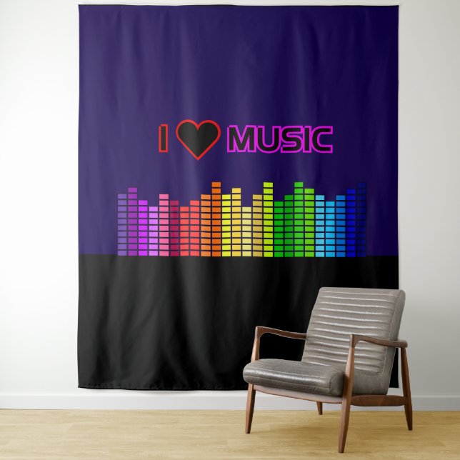 I Liebe Music Tapestry Wandteppich (Beispiel)