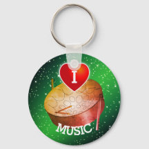 I Liebe Music with Heart and Pan | Grüner Hintergr