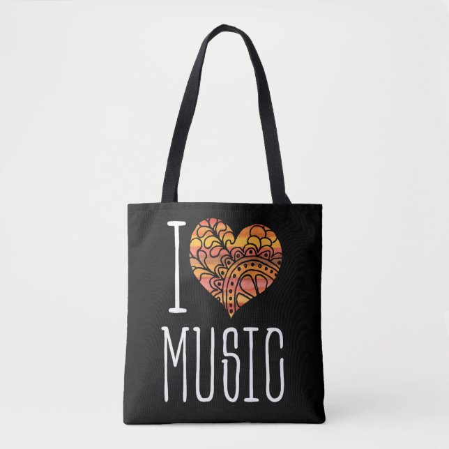 I Liebe Music Yellow Orange Mandala Heart (Vorderseite)
