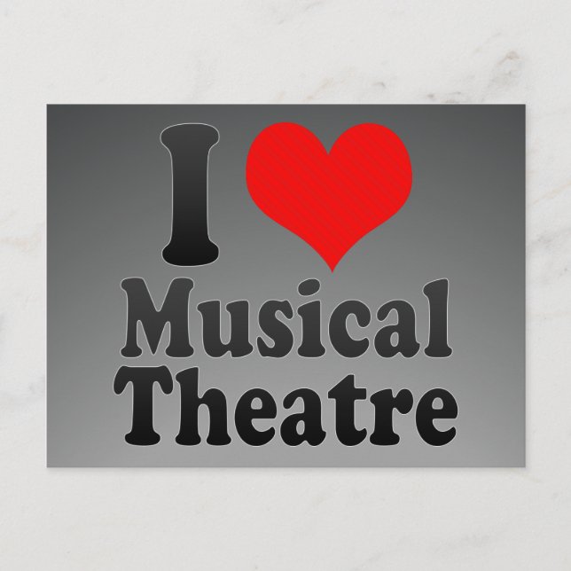 I Liebe Musical Theater Postkarte (Vorderseite)