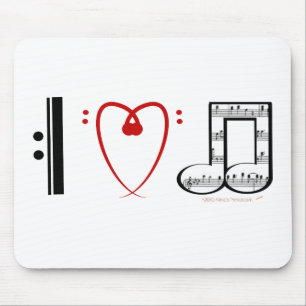 I Liebe-Musik (i-Herzanmerkungen) Mousepad