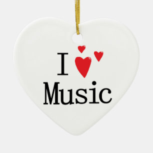 I Liebe-Musik Keramik Ornament