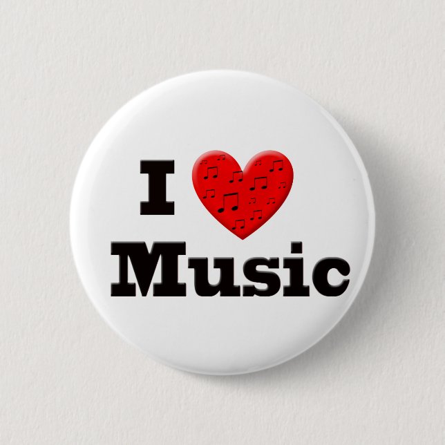 I Liebe-Musik und Herz Button (Vorderseite)
