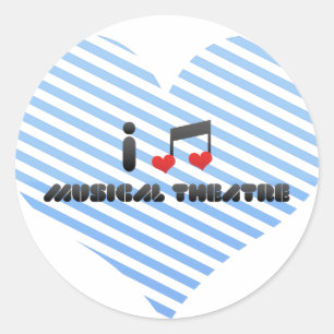 I Liebe-musikalisches Theater Runder Aufkleber