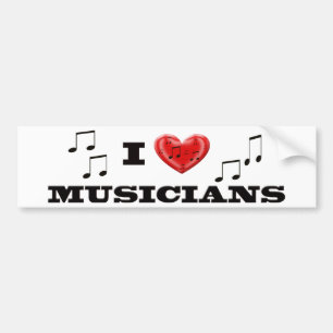 I LIEBE-MUSIKER AUTOAUFKLEBER