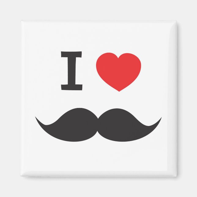 I Liebe Mustache Magnet (Vorne)