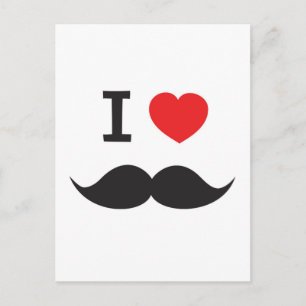 I Liebe Mustache Postkarte