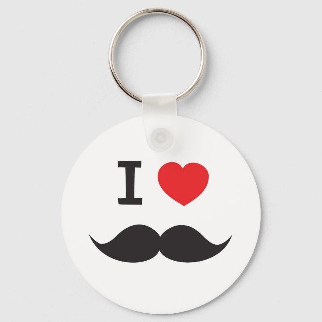 I Liebe Mustache Schlüsselanhänger (Vorderseite)