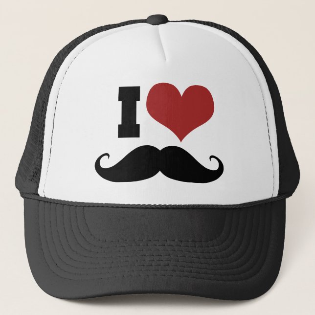 I Liebe Mustache Truckerkappe (Vorderseite)