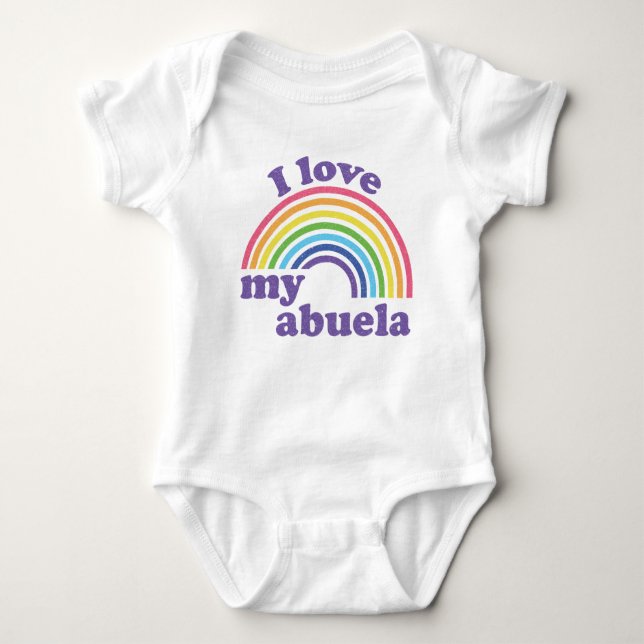 I Liebe My Abuela - Niedlicher Regenbogen Baby Strampler (Vorderseite)