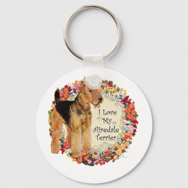 I Liebe My Airedale Schlüsselanhänger (Vorderseite)