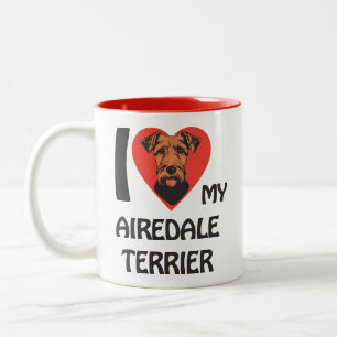 I Liebe My Airedale Terrier Niedlich & Proud Dog L Zweifarbige Tasse