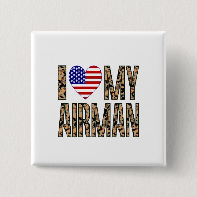 I Liebe My Airman - Camouflage Button (Vorderseite)