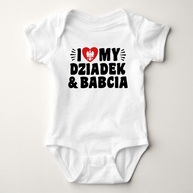 I Liebe My Babcia & Dziadek Baby Strampler (Vorderseite)