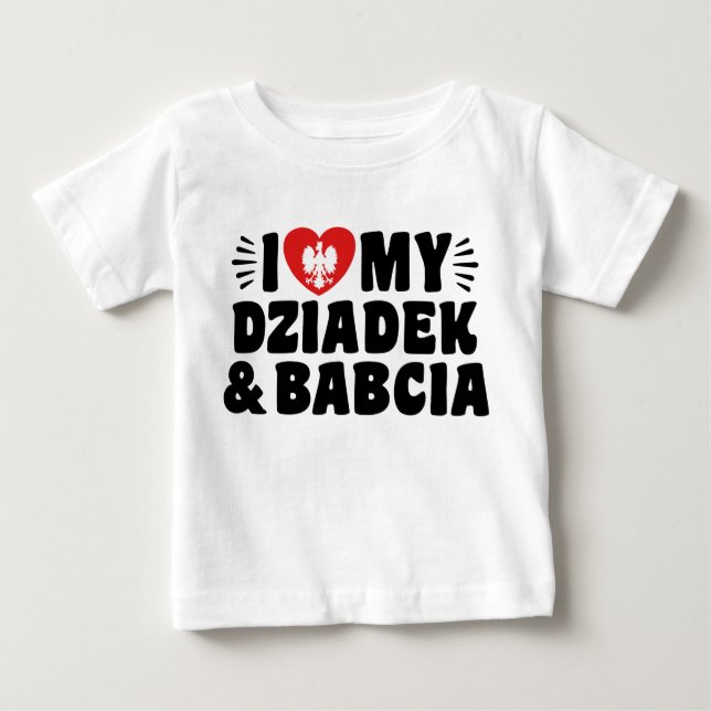 I Liebe My Babcia & Dziadek Baby T-shirt (Vorderseite)