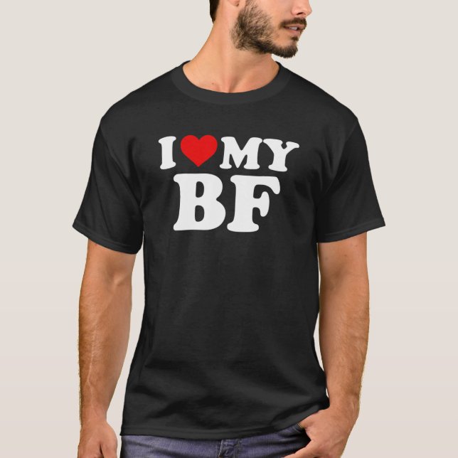 I Liebe My BF Boyfriend - Red Heart T-Shirt (Vorderseite)