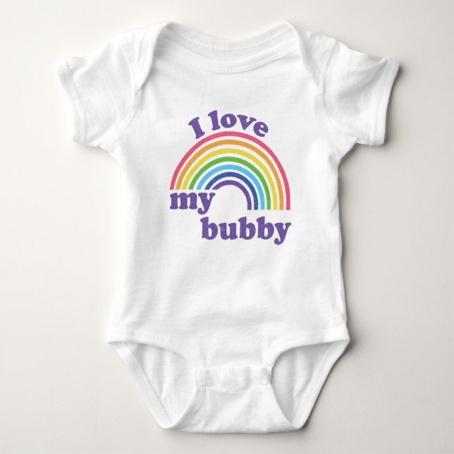 I Liebe My Bubby - Niedlicher Regenbogen Baby Strampler (Vorderseite)