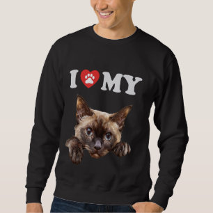 I Liebe My Cat Burmese Kitten Funny Cat Lover Mama Sweatshirt