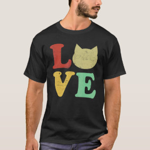 I Liebe My Cat Kitten Vintag Art T-Shirt