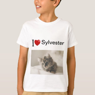 I Liebe My Cat personalisiert Foto T-Shirt