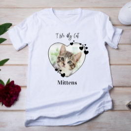 I Liebe My Cat Personalisiert Hefe Haustiere Foto T-Shirt