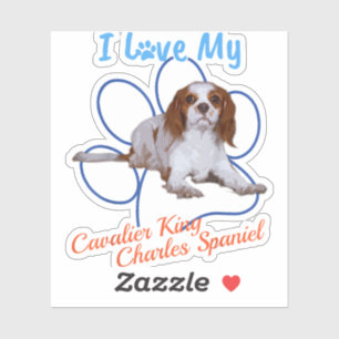 I Liebe My Cavalier King Charles Spaniel Dog Lover Aufkleber