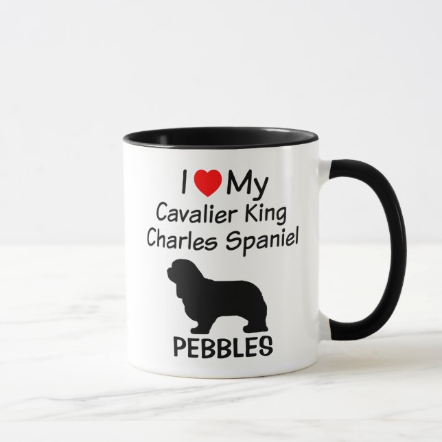 I Liebe My Cavalier King Charles Spaniel Dog Tasse (Rechts)