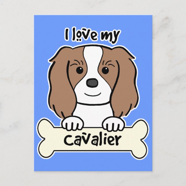 I Liebe My Cavalier King Charles Spaniel Postkarte (Vorderseite)