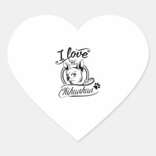 I Liebe My Chihuahua - Süße Tier Pet Paw Dog Liebe Herz-Aufkleber