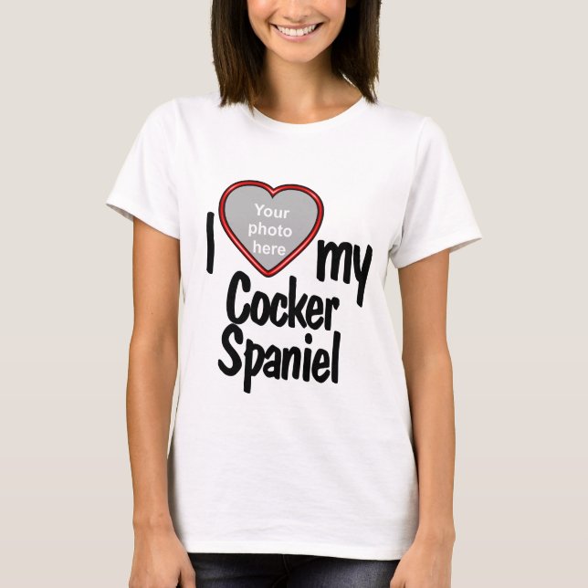 I Liebe My Cocker Spanisch Niedlich Red Heart Dog  T-Shirt (Vorderseite)