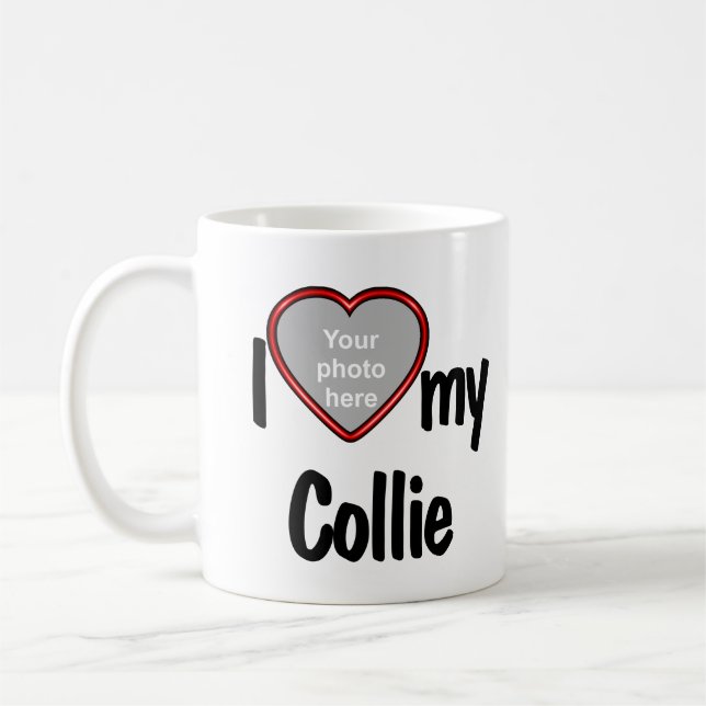I Liebe My Collie Niedlich Red Heart Dog Foto Kaffeetasse (Links)