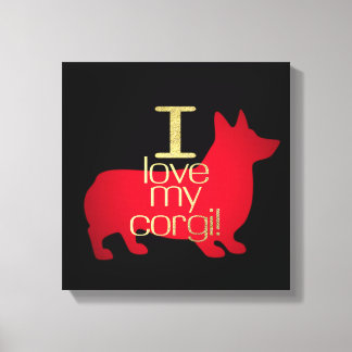 I LIEBE MY CORGI LEINWANDDRUCK