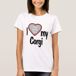 I Liebe My Corgi - Niedliches Red Heart Dog Foto T-Shirt