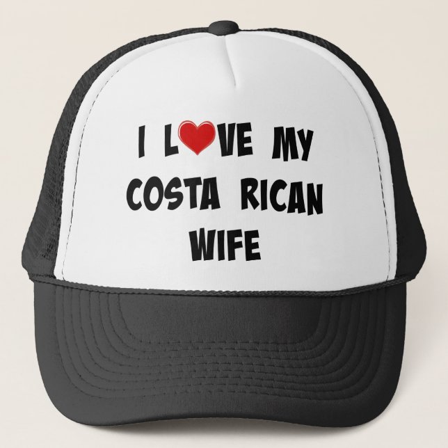 I Liebe My Costa Rica Ehefrau Truckerkappe (Vorderseite)