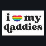 I Liebe My Daddies Baby Gay Vaters Rainbow Heart Rechteckiger Aufkleber<br><div class="desc">Ich Liebe meine Papa für dein süßes Kind mit zwei liebenden Vätern. Übertragen Sie diese Grafik auf jedes Produkt! Unterstützen Sie alle großen Mütter und Väter da draußen,  die ihren Kindern eine stabile Zuhause für zwei Elternteile bieten. Ein großartiges Geschenk für homosexuelle männliche Miteltern.</div>