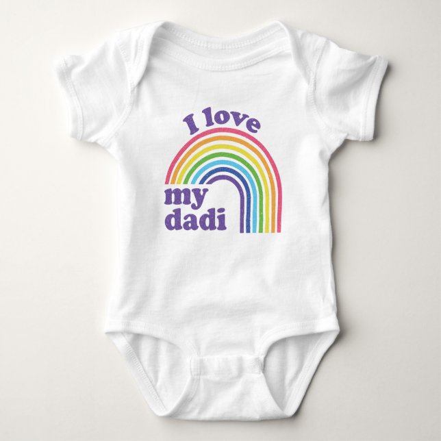 I Liebe My Dadi - Niedlicher Regenbogen Baby Strampler (Vorderseite)