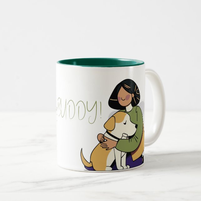 I Liebe My Dog - Female Edition 2 Zweifarbige Tasse (VorderseiteRechts)