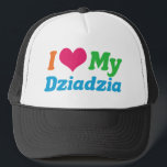 I Liebe My Dziadzia Truckerkappe<br><div class="desc">Ich Liebe meine Ziadzia. Ein niedliches polnisches Großvatergeschenk von einem Enkel oder einer Enkelin aus Polen.</div>