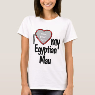 I Liebe My Egyptian Mau - Niedlich Heart Cat Foto T-Shirt