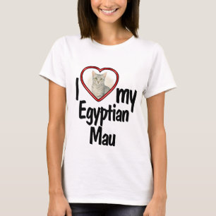 I Liebe My Egyptian Mau - Niedlich Heart Cat Foto T-Shirt