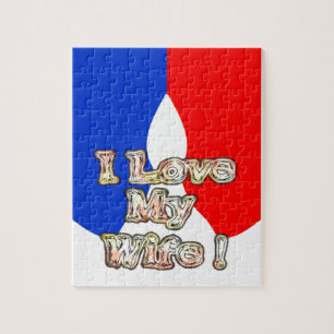 "I Liebe My Ehefrau" Art Print Puzzle