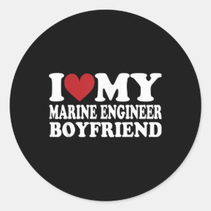 I Liebe My Engineer Boyfriend Funny Girlfriend Val Runder Aufkleber