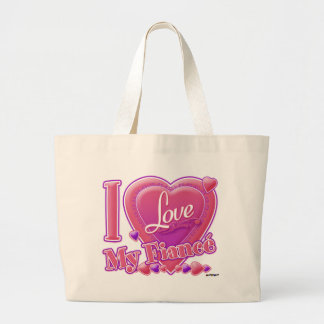 I Liebe My Fiancé pink/lila - Herz Jumbo Stoffbeutel