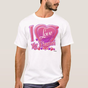 I Liebe My Fiancé pink/lila - Herz T-Shirt