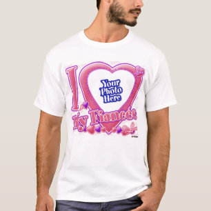 I Liebe My Fiancée rosa/lila - Foto T-Shirt