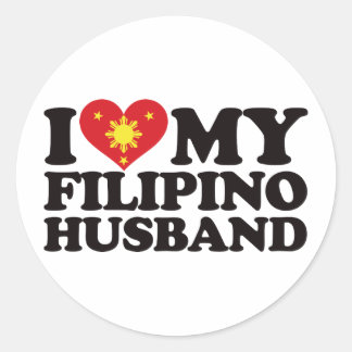 I Liebe My Filipino Husband Runder Aufkleber