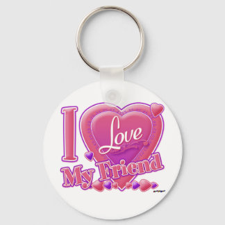 I Liebe My Friend pink/lila - Herz Schlüsselanhänger