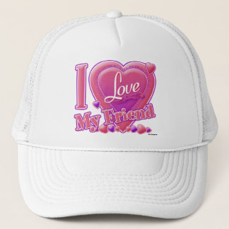I Liebe My Friend pink/lila - Herz Truckerkappe