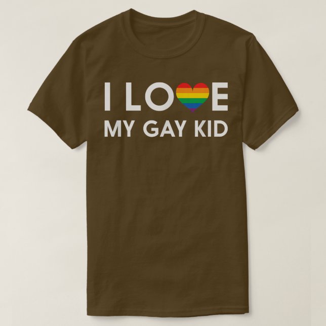 I Liebe My Gay Kid - Regenbogenherz T-Shirt (Design vorne)